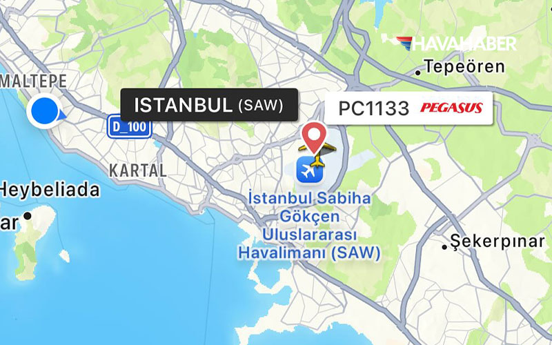 pegasus ucagi leylek surusune girdi tek motorla inis yapti t77khs9b