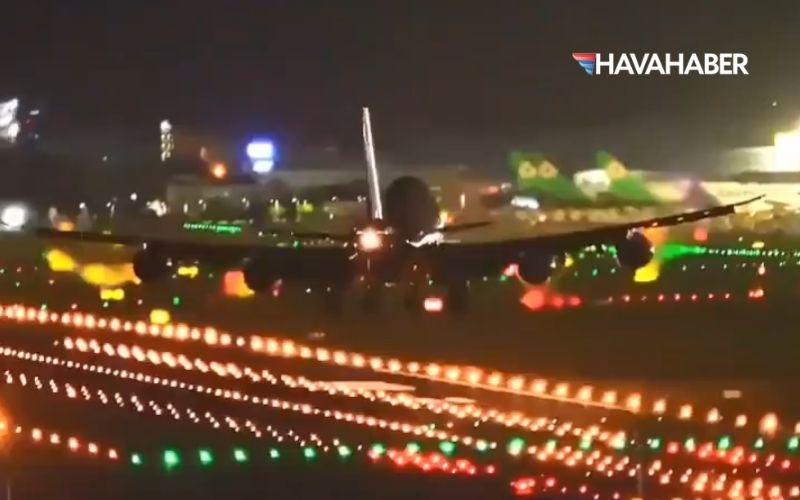tayvanda korkulu anlar boeing 747 8fnin motoru piste vurdu ftrYfWFZ